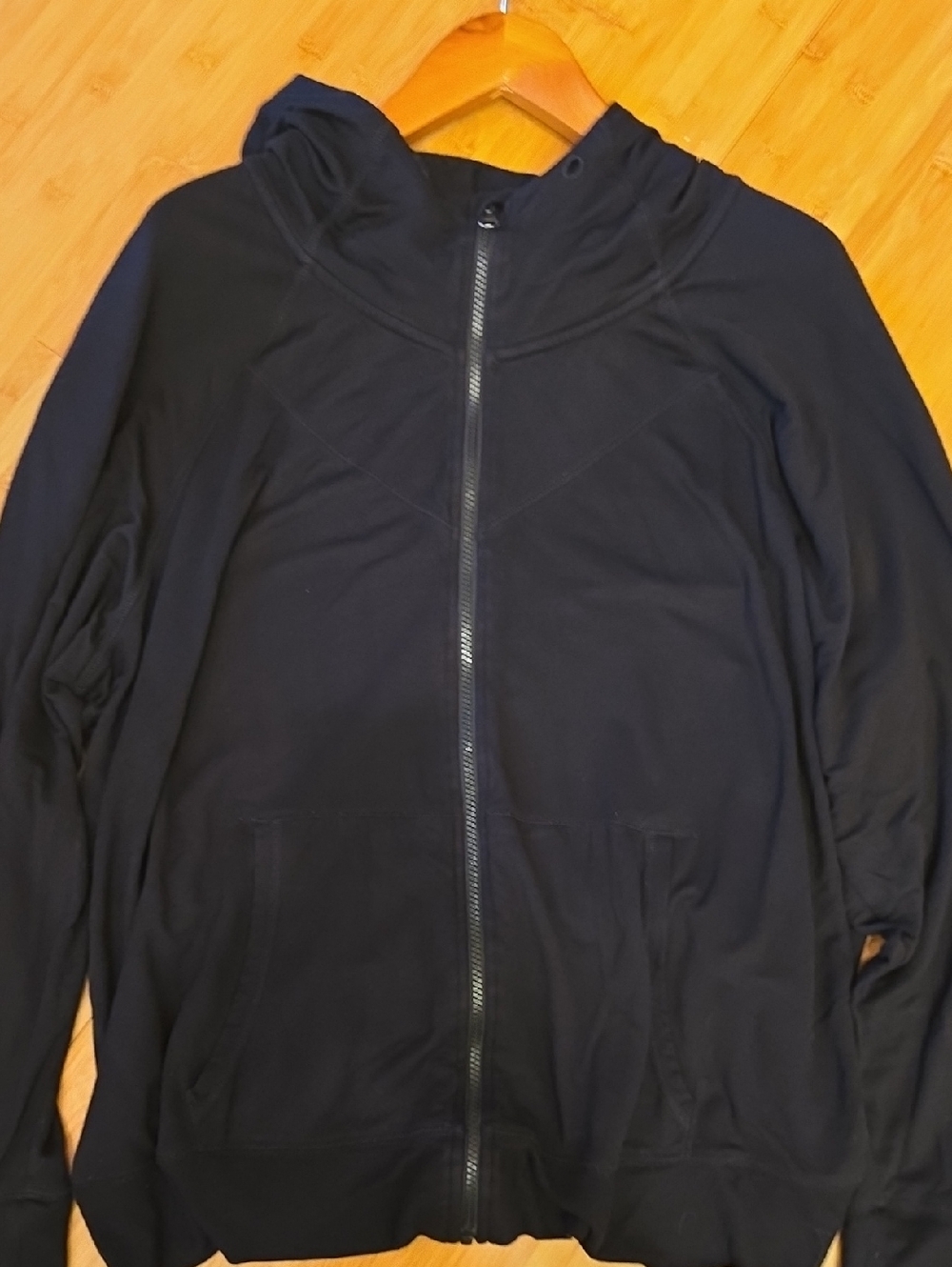 Zella Womens Black Lightweight Hooded Zip Jacket